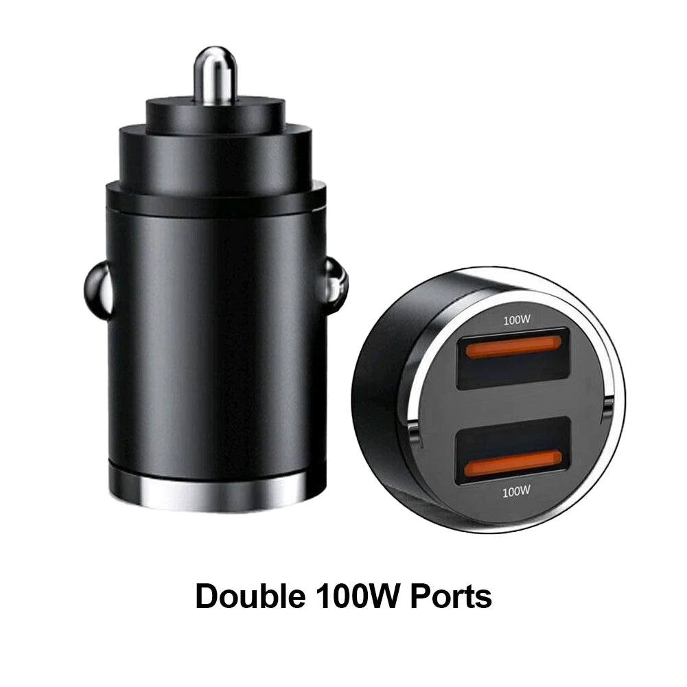 Mini Dual USB Car Phone Charger 200W Fast Charge Adapter Accessories 2 USB Mobile Phone Socket Adapter Universal Car Charger