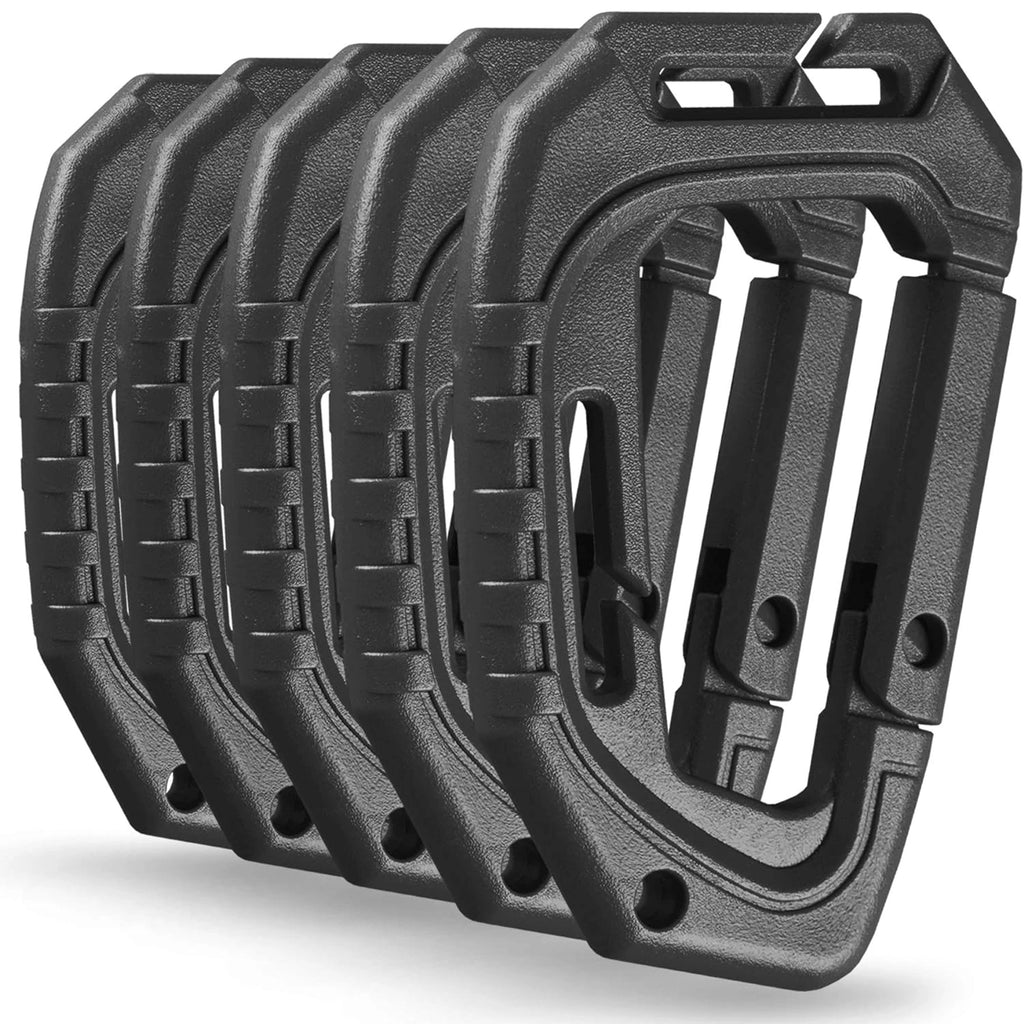 5Pcs Plastic Tactical Carabiners Fast Spring Hard Hook Buckle D-Clip For Molle Webbing Accessories Backpack/Vest/Belt