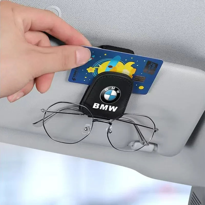 High Grade Car Sun Visor Eyeglasses Holder Clip Premium Ticket Card Storage Clamp Interior Accessories for MINI BMW E46 E90 E60