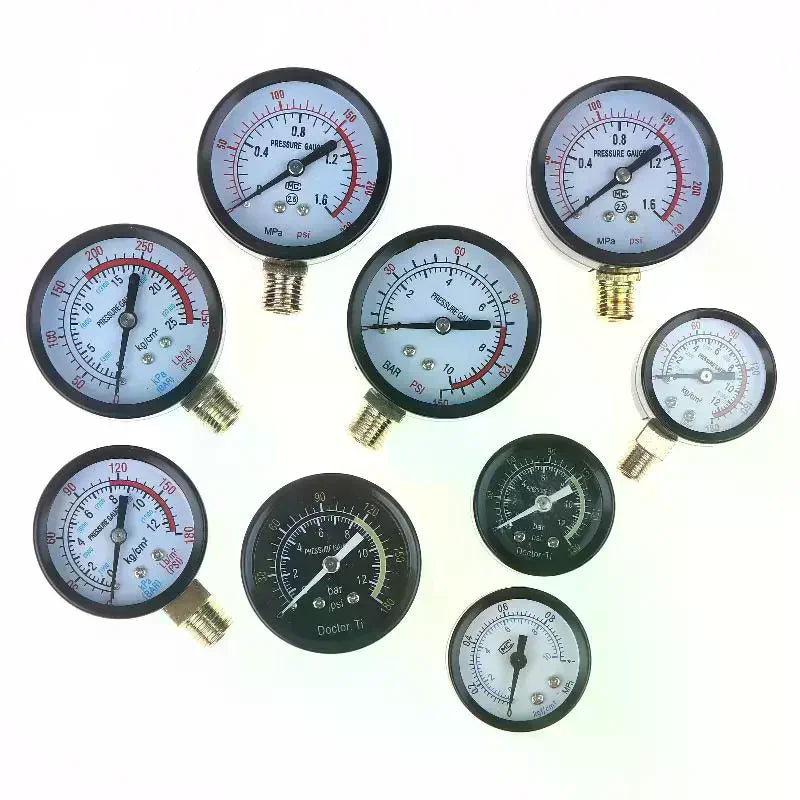 【New】1Pcs 0-25Bar 0-10Bar 0-12Bar Hydraulic Fluid Measuring Instrument Air Compressor Pressure Gauge DIY Accessories