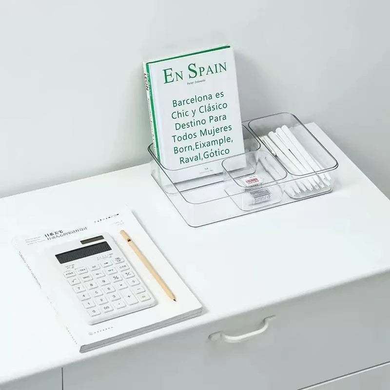 4/7pcs Drawer Compartment Storage Boxes Desk Cabinet Built-in Rectangular Box Stationery Pen Cosmetics Sundries Organizing Boxes
