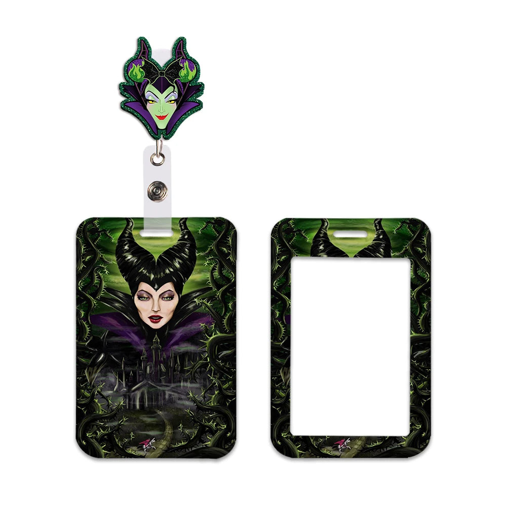 Disney Villains ID Badge Holder Neck Strap Pendant Door Card Holders Lanyards Girls Lanyard Student Kids Credential Holder