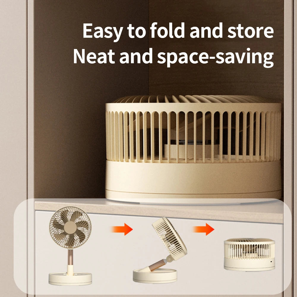 KASYDoFF Portable Oscillating Desk Fan, 8-Inch＆ 5400mAh USB Battery Operated Fan with 4 Speed Strong Airflow Foldable Personal