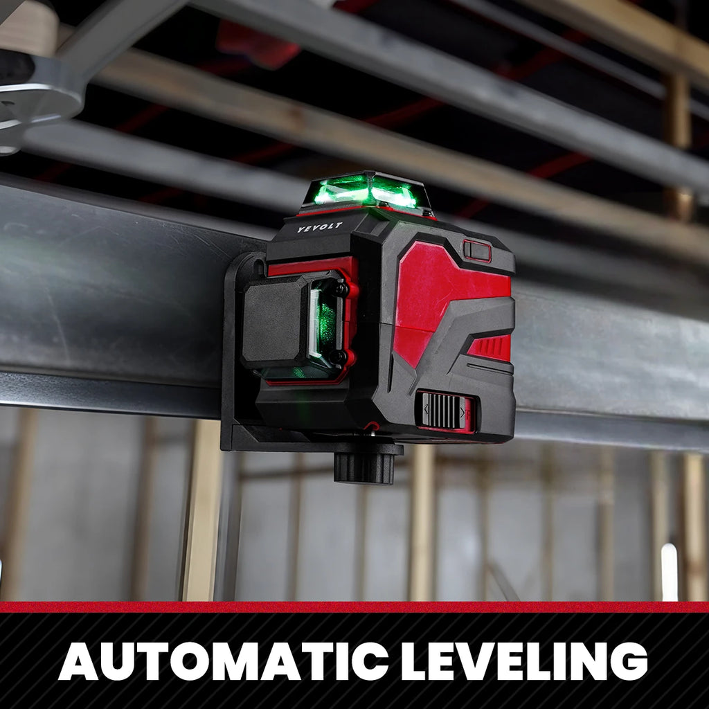 YEVOLT YVGLL4XS Series Green Laser Level 3/4-Plane 3D/4D 12/16-Lines Self-leveling 360 Horizontal & Vertical 3.6V Power Tools