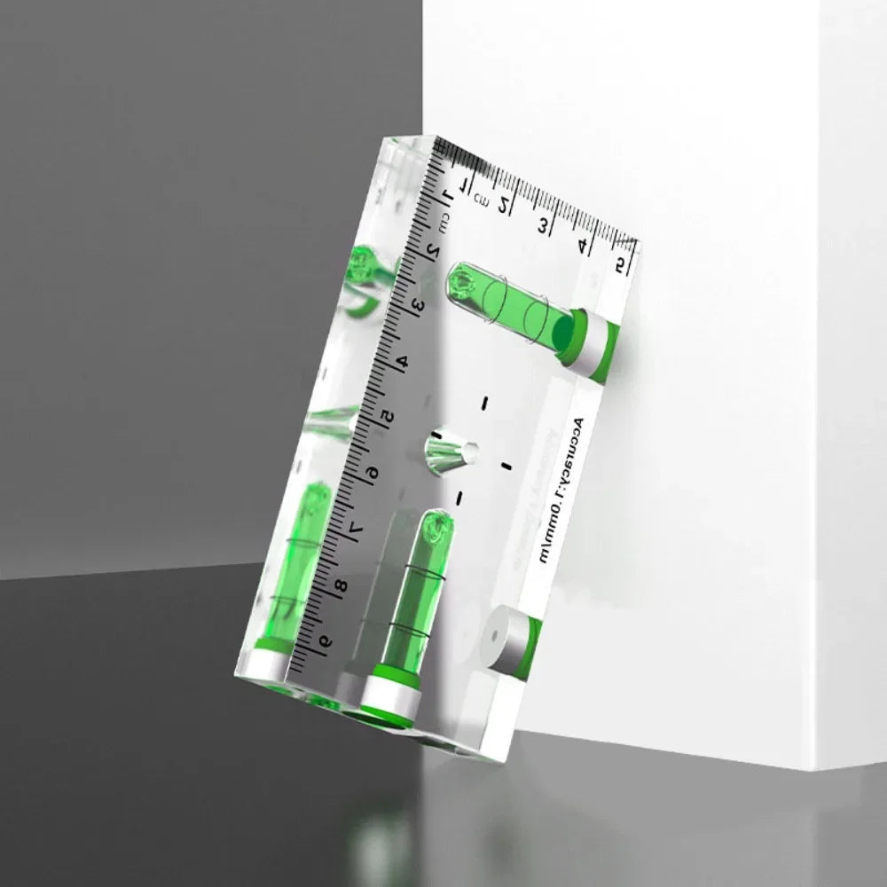 Mini High-precision Level Ruler with Bubble Magnetic Spirit Level Transparent Thickening Measure Tools Household