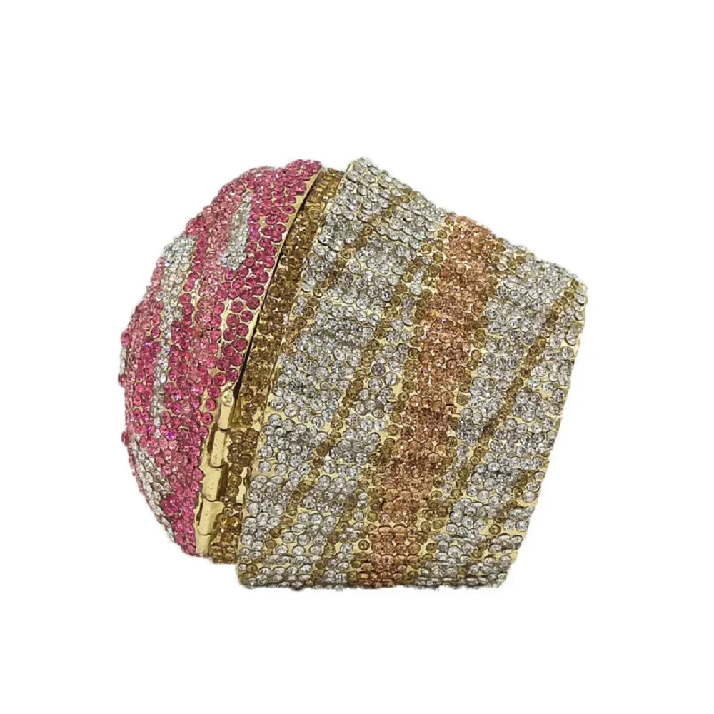 Boutique De FGG (in stock) Women Cupcake Clutch Evening Bag Crystal Wedding Purse and Handbag Bridal Party Minaudiere Bag