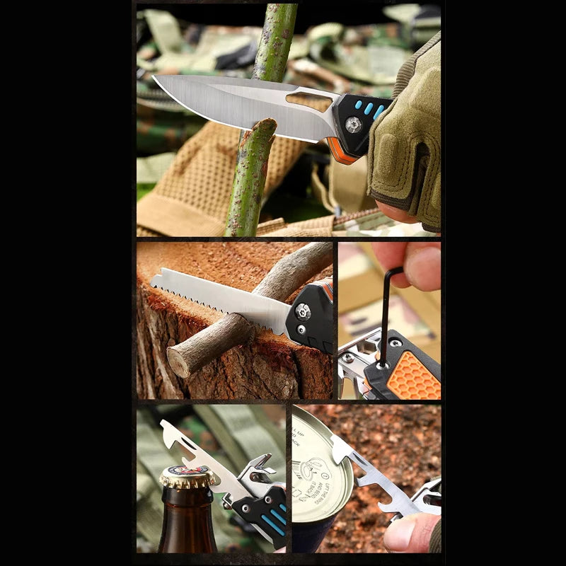New Multifunctional Folding Tool Knife Outdoor Hiking Camping EDC Tool Folding Knife Portable Multi-purpose Emergency Box Cutter