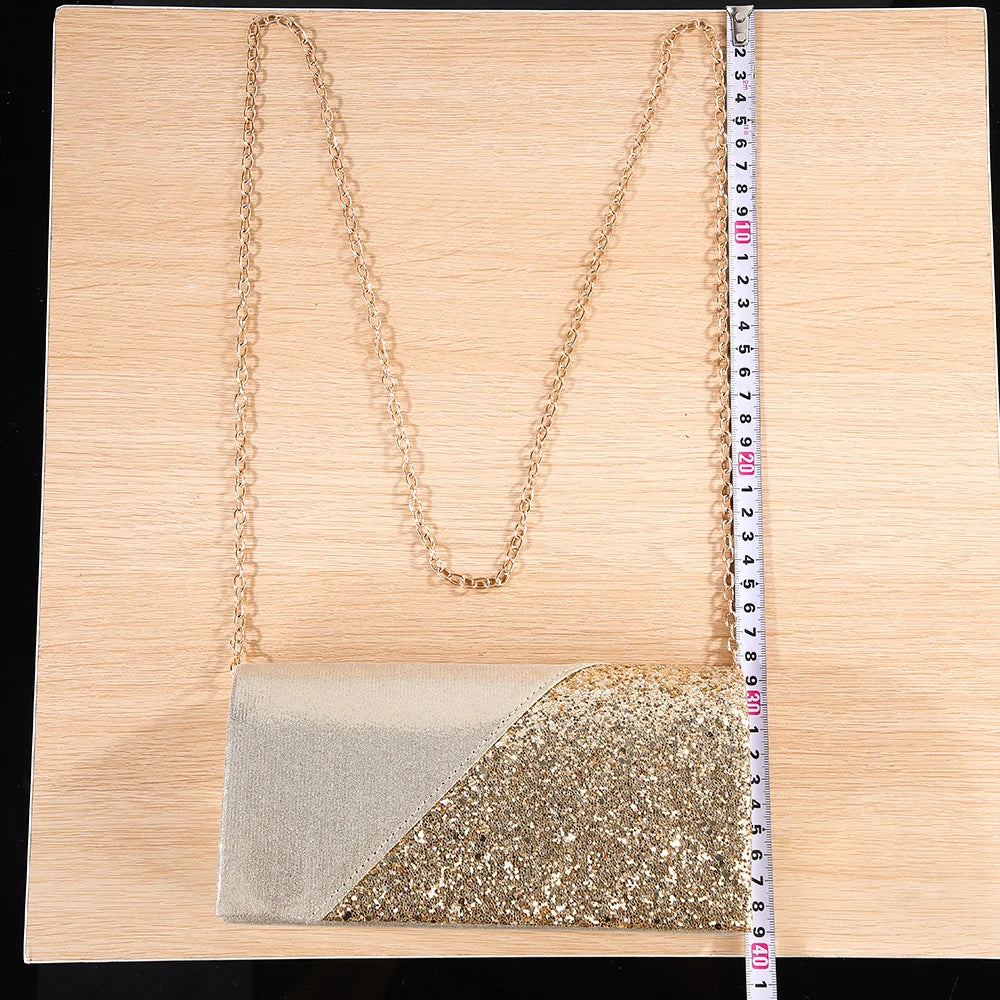 New metallic patchwork evening bag - elegant party and gathering cross-body bag - bridal and bridesmaid bag for wedding banquet