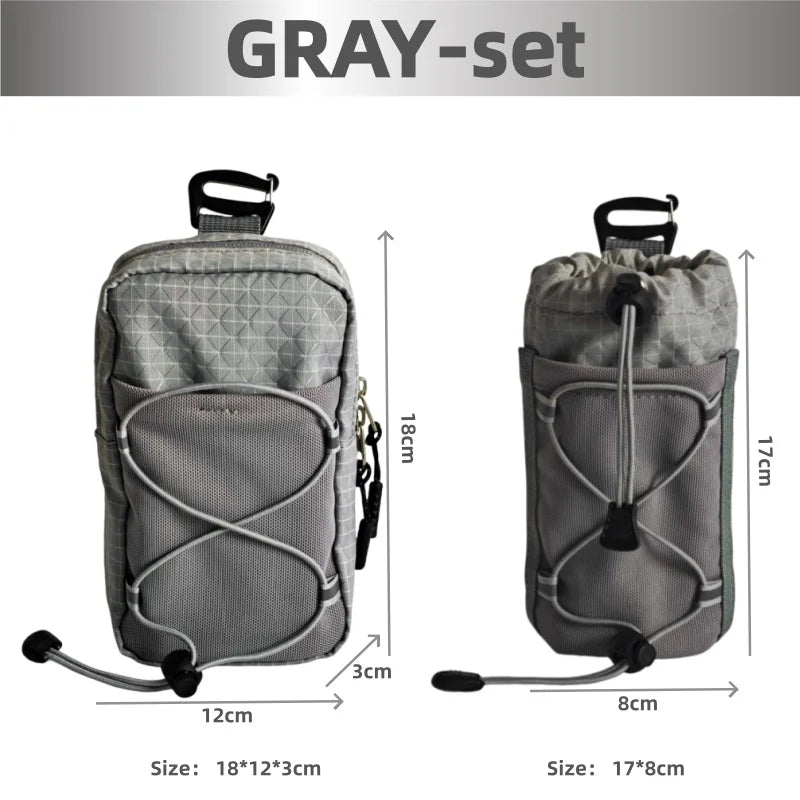 Outdoor Backpack Attachment Storage Bag Nylon Ultralight Portable Phone Bottle Pouch for Mountaineering Hiking Travel Gear