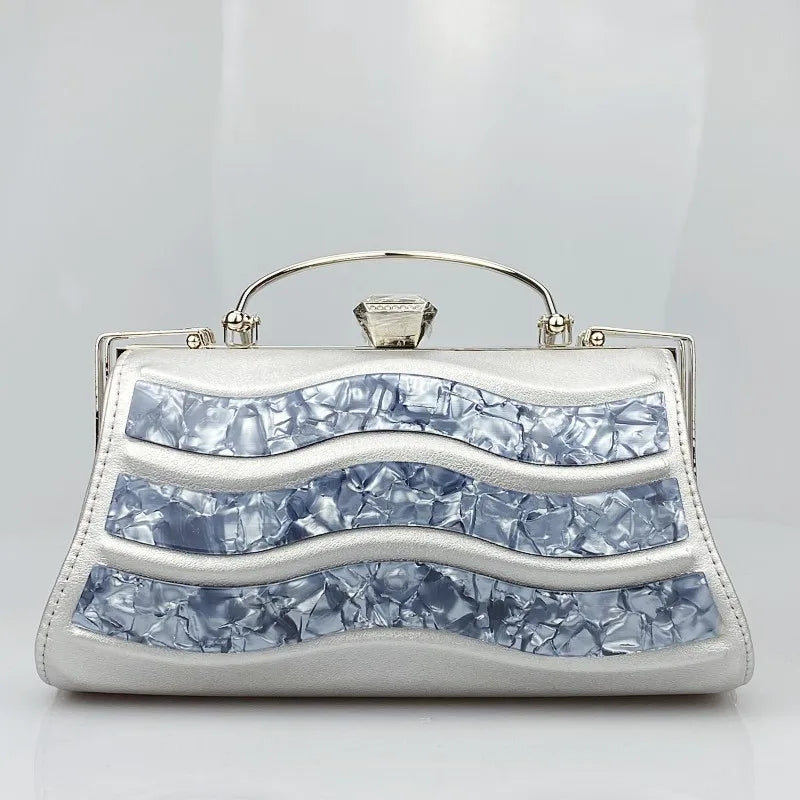 Designer Wallet Fashion Acrylic Evening Bag Women's Multi color Patch Handbag Geometry Celebrity Dress Evening Party Handbag