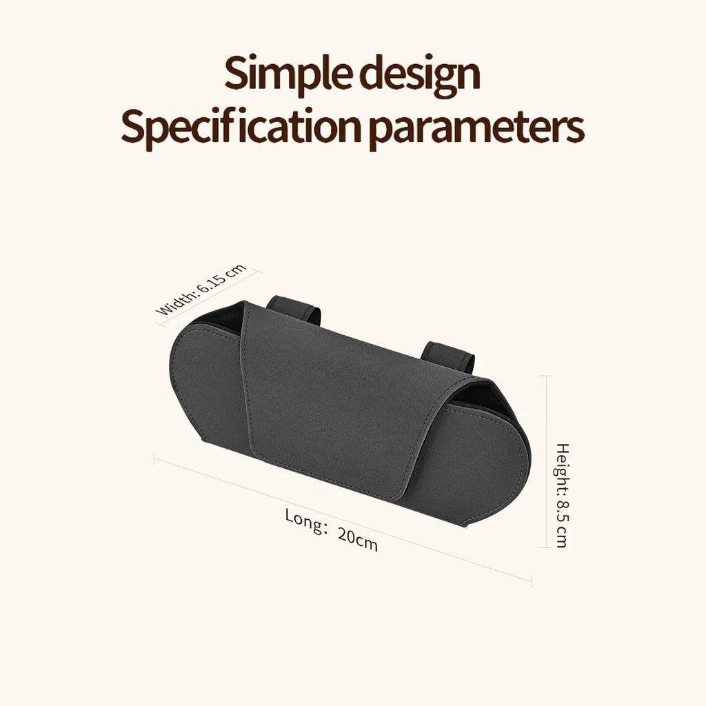 High-end Leather Car Magnetic Glasses Case Sun Visor Sunglasses Bag One-Hand  Glasses Holder for Most Car Interior Accessories
