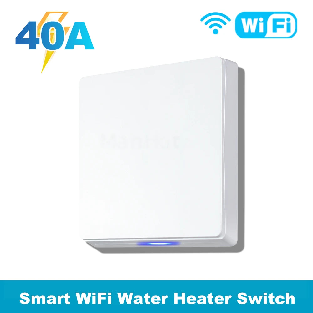 Tuya WiFi 40A 8800W Smart EU Boiler Switch Smart Water Heater Push Button Switch App Remote Timer Control For Alexa Google Home