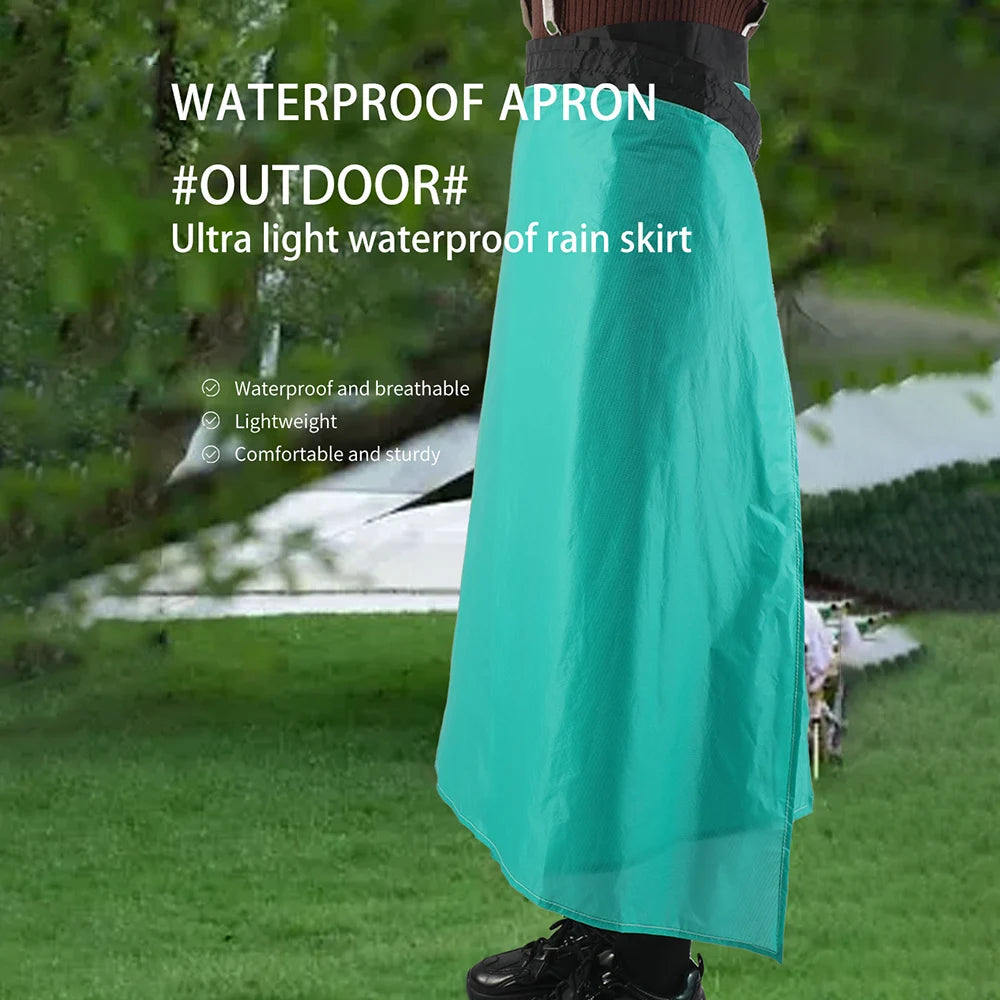 Lightweight Long Rain Kilt Waterproof Skirt Pants Trousers Silicone Coating Rain Gear Rainwear For Outdoor Hiking Camping