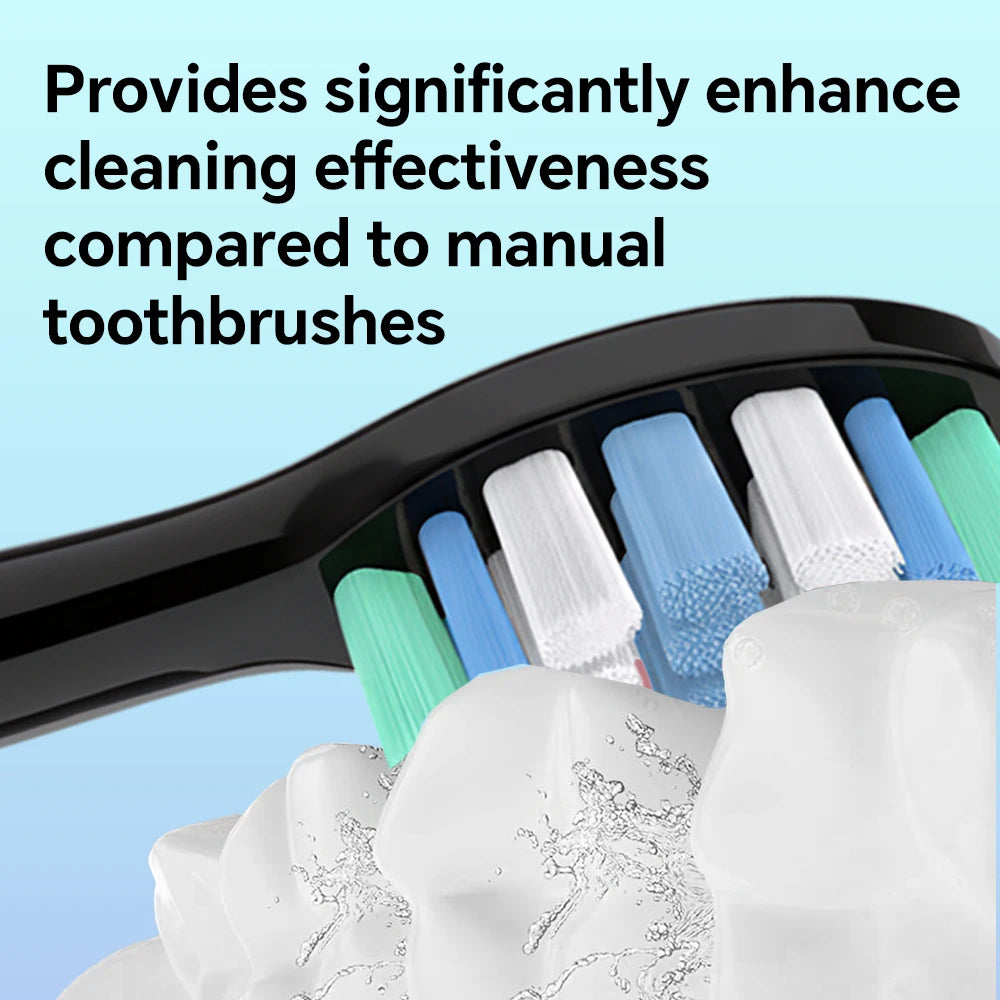 Toothbrush Head Travel Case with 4x Professional Replacement Brush Heads Compatible with Philips Sonicare Electric Toothbrushes