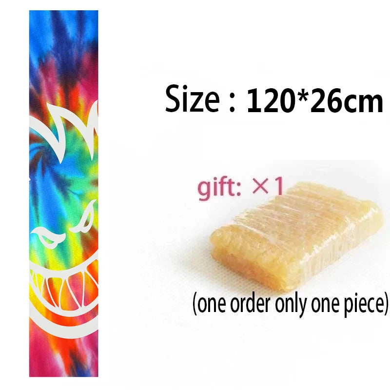 120cm Dancing Longboard Griptapes Long Board Grip Tape Skateboard Griptapes Anti-Slid Sandpaper Colorful Graphic Deck Protective