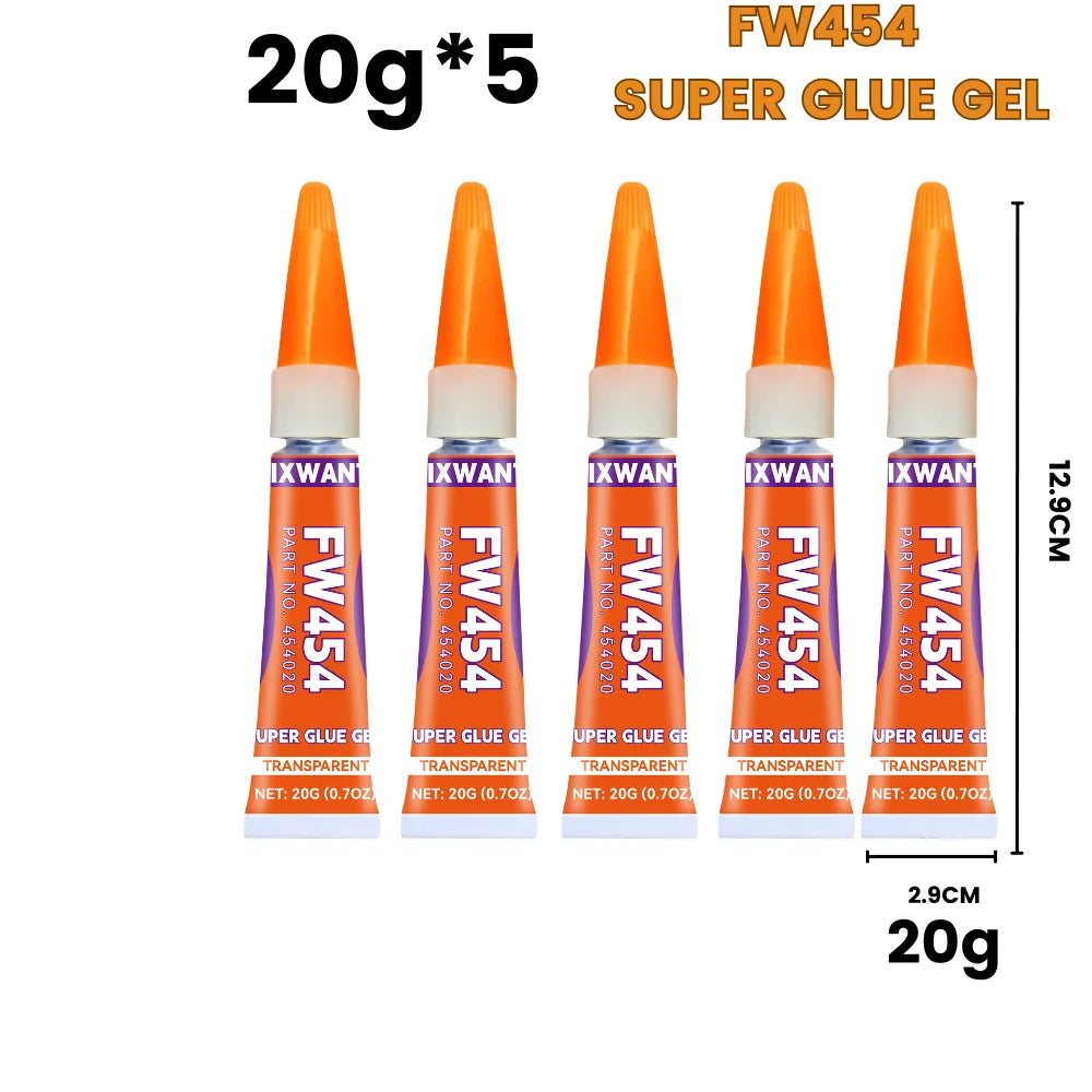 Super Glue Gel - Strong Instant Adhesive for Coral, Metal, Plastic, Wood, Ceramic, Rubber - Quick Dry & Waterproof 6g/20g