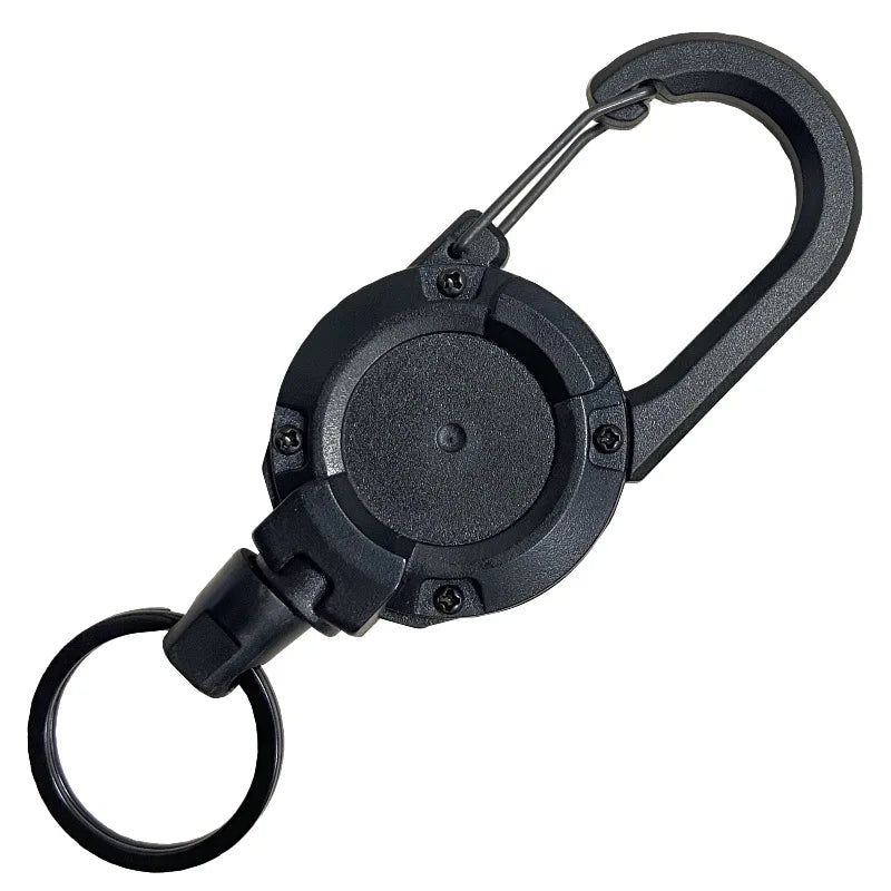 Retractable Heavy Duty Pull Reel Carabiner Multitool Survivalowy Buckle Spring Key Ring Outdoor Sporty Attachment Keychain Tool