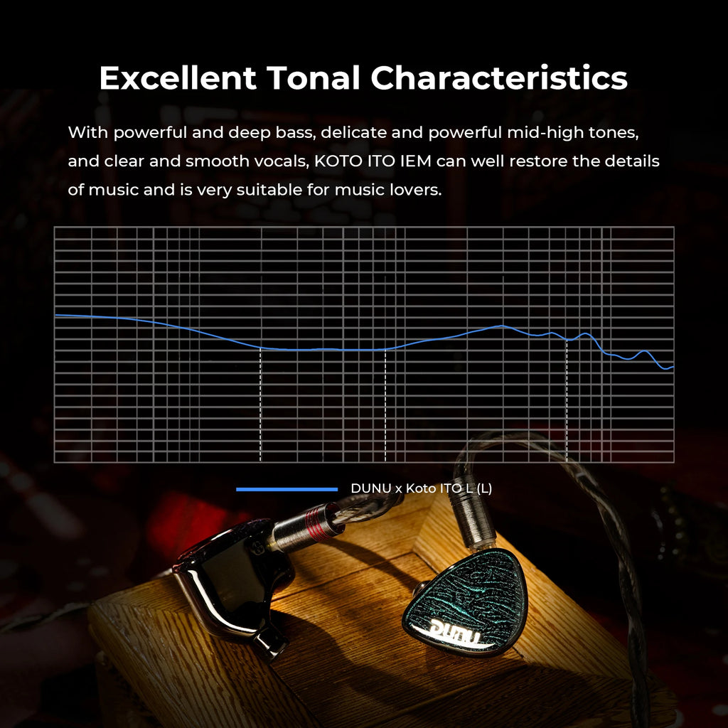 DUNU x KOTO ITO In-ear Earphones 2DD+2BA Hybrid Drivers IEMs with 4-Core Single-Crystal Copper Q-Lock Interchangeable Plug Cable