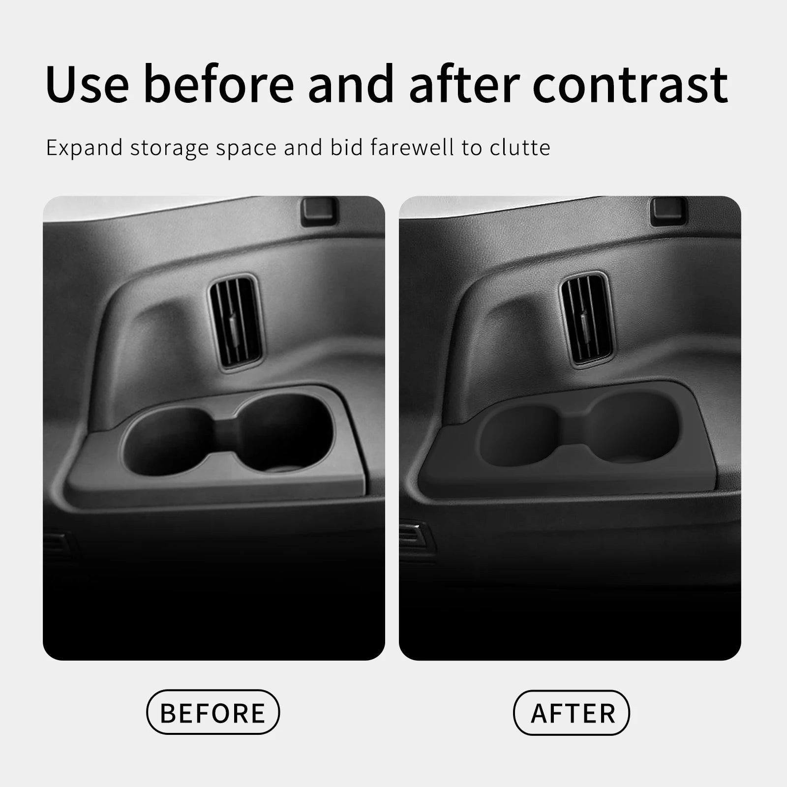 for Honda Pilot 2023-2025 Car Water Cup Holder The Third Row Drinks Cup Holder Storage Box Interior Accessories 2pcs