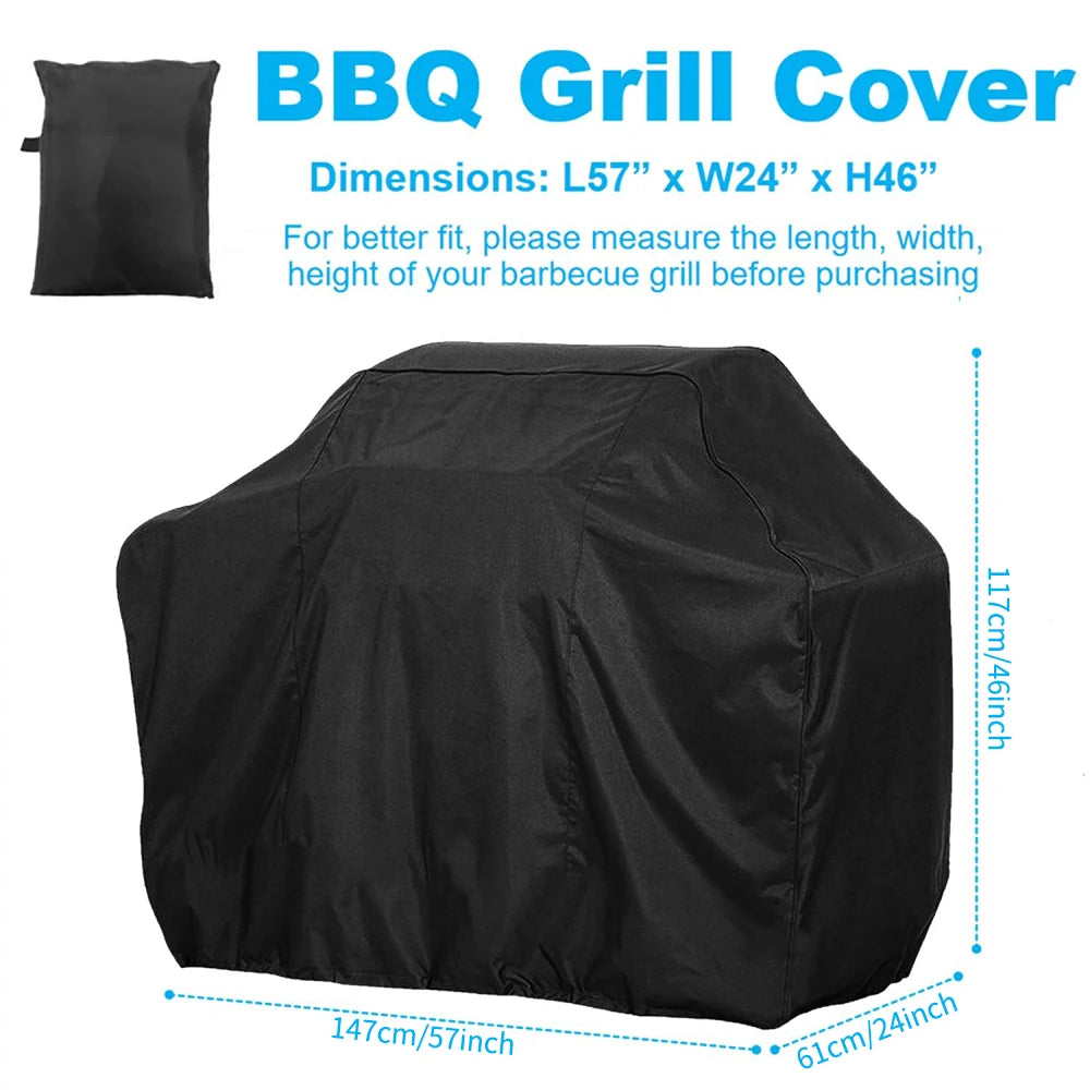 1Pcs BBQ Cover Outdoor Rain Protective Barbecue Cover BBQ Grill Barbeque Cover Anti-Dust Waterproof Weber Heavy Duty Charbroil