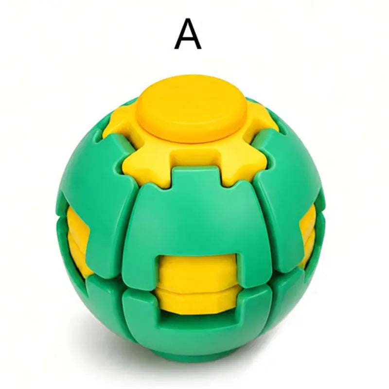 3D Printed Press-to-Spin Gear Fidget Ball Movable Spinner Anxiety Stress Relief Toy Creative Desktop Ornament Model & Gift