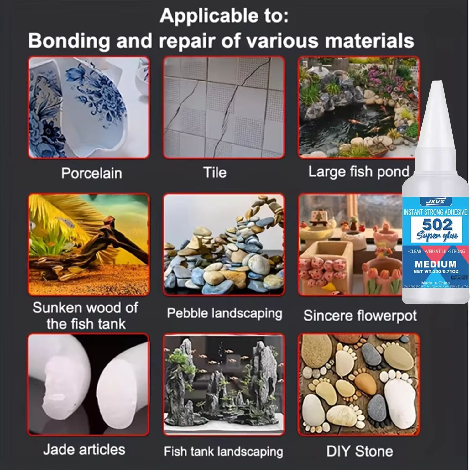 5PCS 502 Super Adhesive Multi Functional Adhesive, Used for Metal, Plastic, Daily Maintenance, DIY, and Small-Scale Process Repa