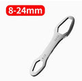 1pcs Universal Double Ended Wrench, Self-Tightening 8-22mm Screw Nuts Repair Wrench Adjustable Double-Headed Ratchet Spanner ﻿
