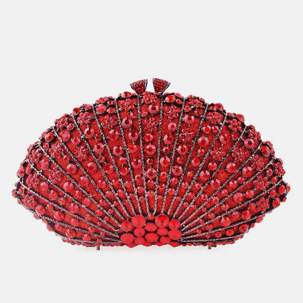 Fan Women Full Crystals Handbags for Dinner Party Luxury Diamond Evening Bag Wedding Bridal Purses Gala Banquet Gems Purse