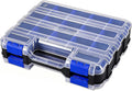 Tools Organizer Box Big Parts Storage Box 34-Compartment Double Side Hardware Organizers Plastic Dividers for Screws, Nuts,