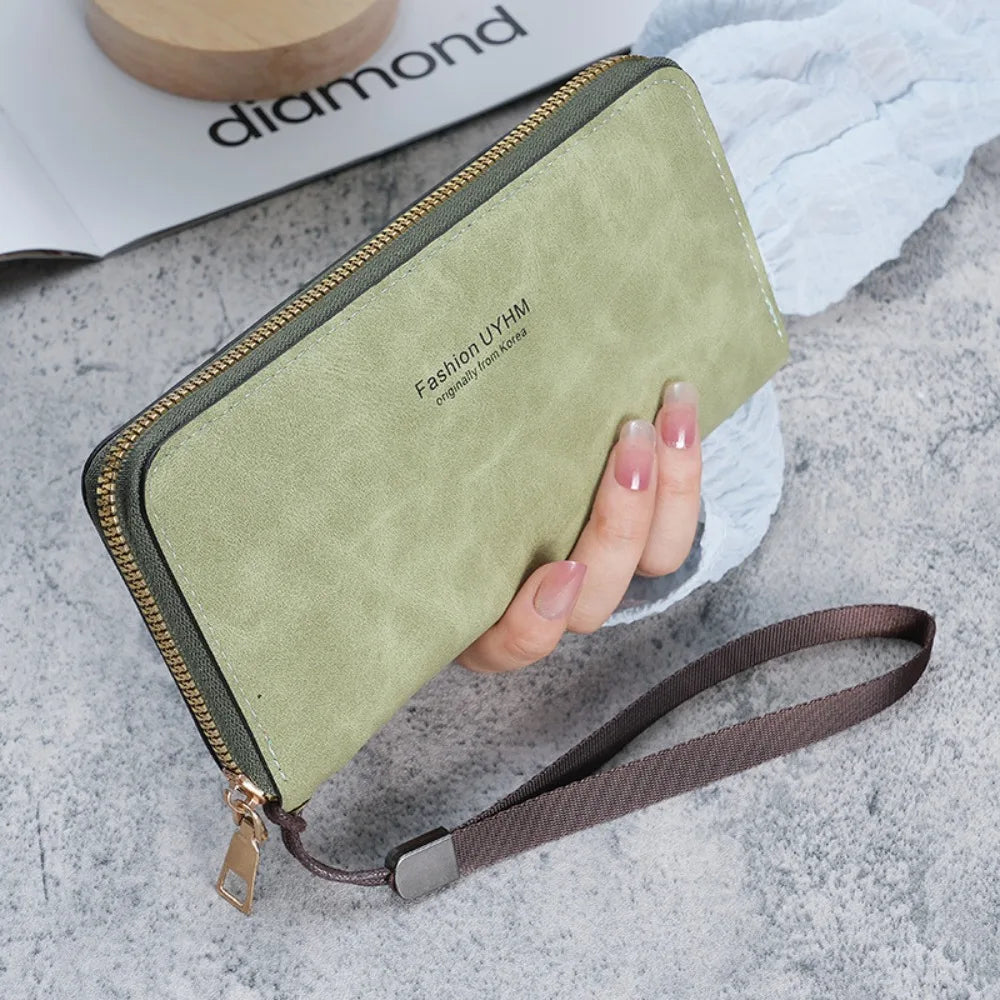 Ladies Holding A Long Wallet 2025 Korean Handbag Multi-function Card Bag Mobile Phone Bag Coin Purse Female Wallet Clutch Bag