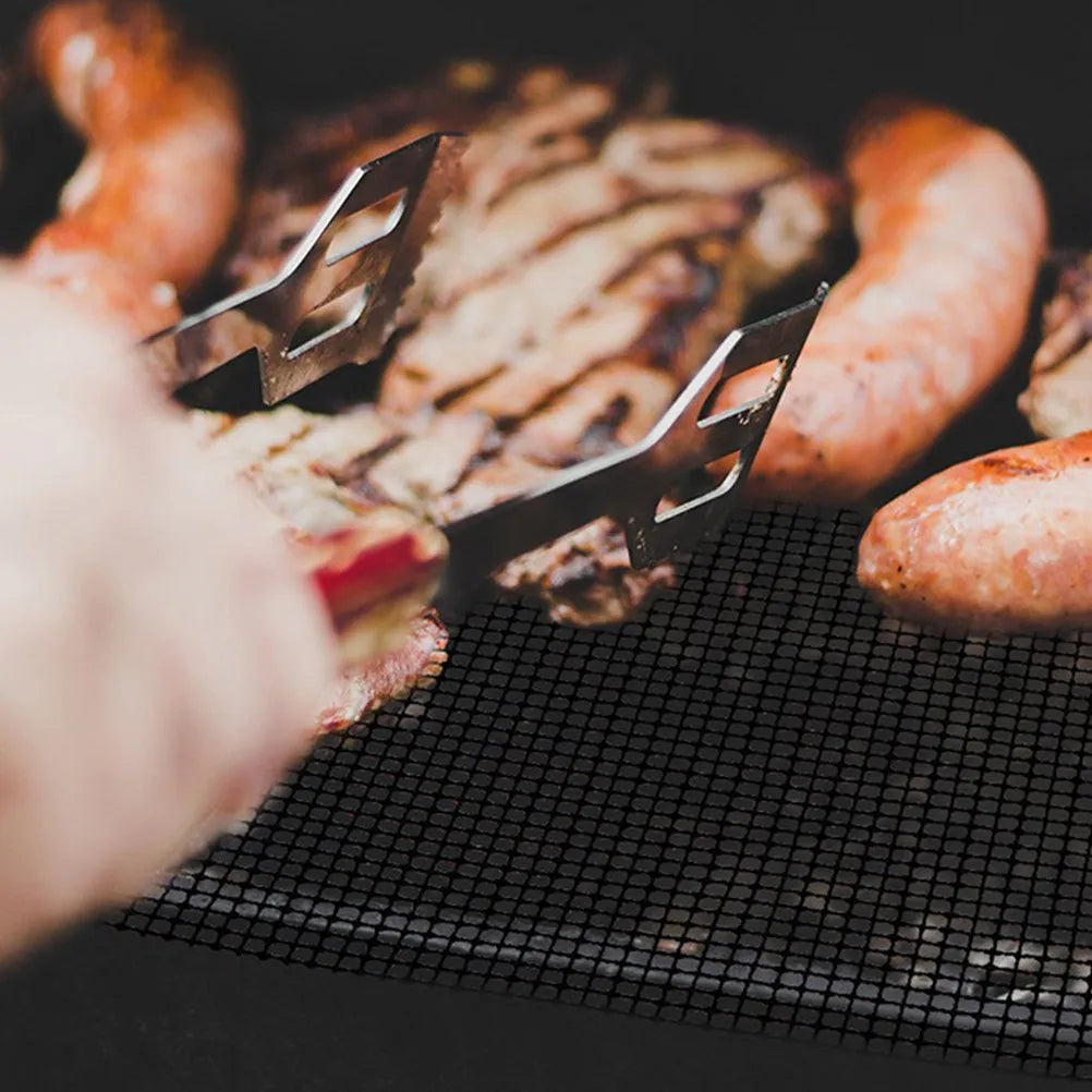 3Pcs Bbq Grill Mesh Mat Non Stick Reusable Barbecue High Temperature Resistant Cooking Baking Picnic Tool