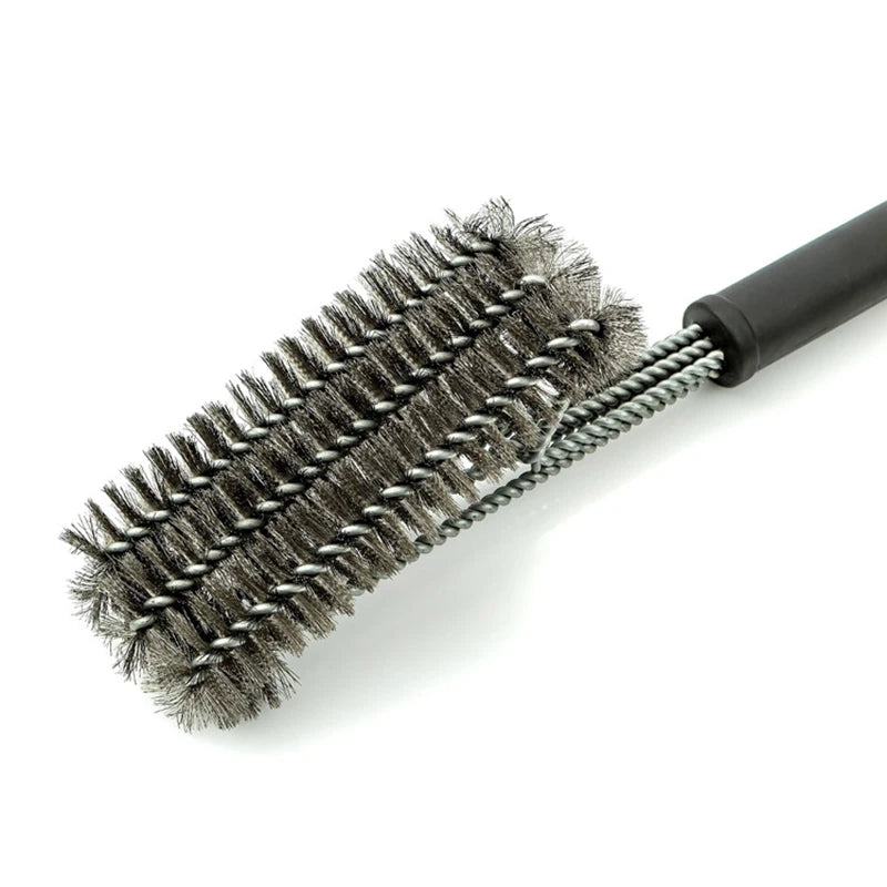 Kitchen Accessories BBQ Grill Brush and Scraper Barbecue Kit Cleaning Brush Stainless Steel Tools Wire Bristles Triangle