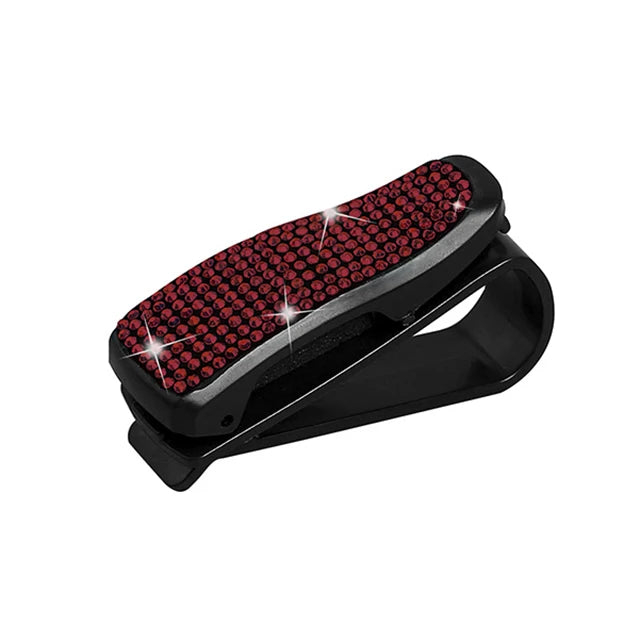 Car Sun Visor Sunglasses Clip Diamond Glasses Holder Eyeglasses Clips Card Ticket Holder Fastener Glasses Case Auto Accessories