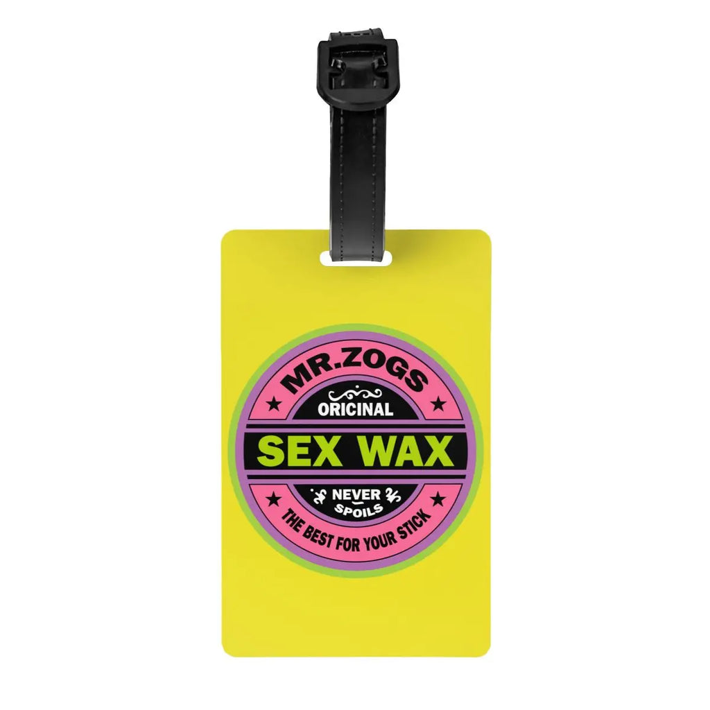 Custom Mr Zogs Sex Wax Luggage Tag With Name Card Surfing Surf Gift Privacy Cover ID Label for Travel Bag Suitcase