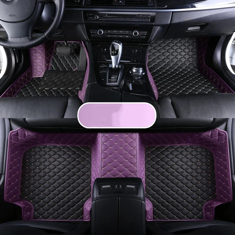Custom Leather Car Floor Mat For Mitsubishi Outlander Lancer X 2015 2016 2017 2018 2019 2020 2021 Waterproof interior Accessorie