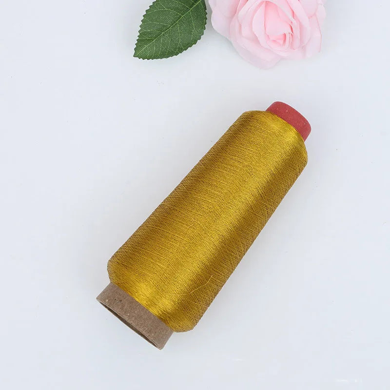 Metallic Thread Embroidery Gold Silver Machine Embroidery Threads Polyester Sewing Thread Spools for Embroidery