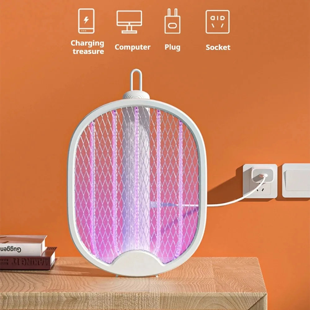 Electric Mosquito Killer 3000V USB Rechargeable Foldable Fly Trap Mosquito Swatter Racket Insect Killer With UV Light Bug Zapper