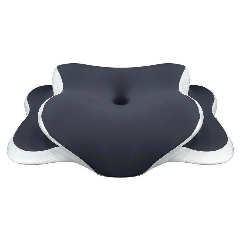 Dual Height Memory Foam Cervical Pillow with Armrest Grooves for Neck Pain Relief Ergonomic Orthopedic Support Side Back Sleeper