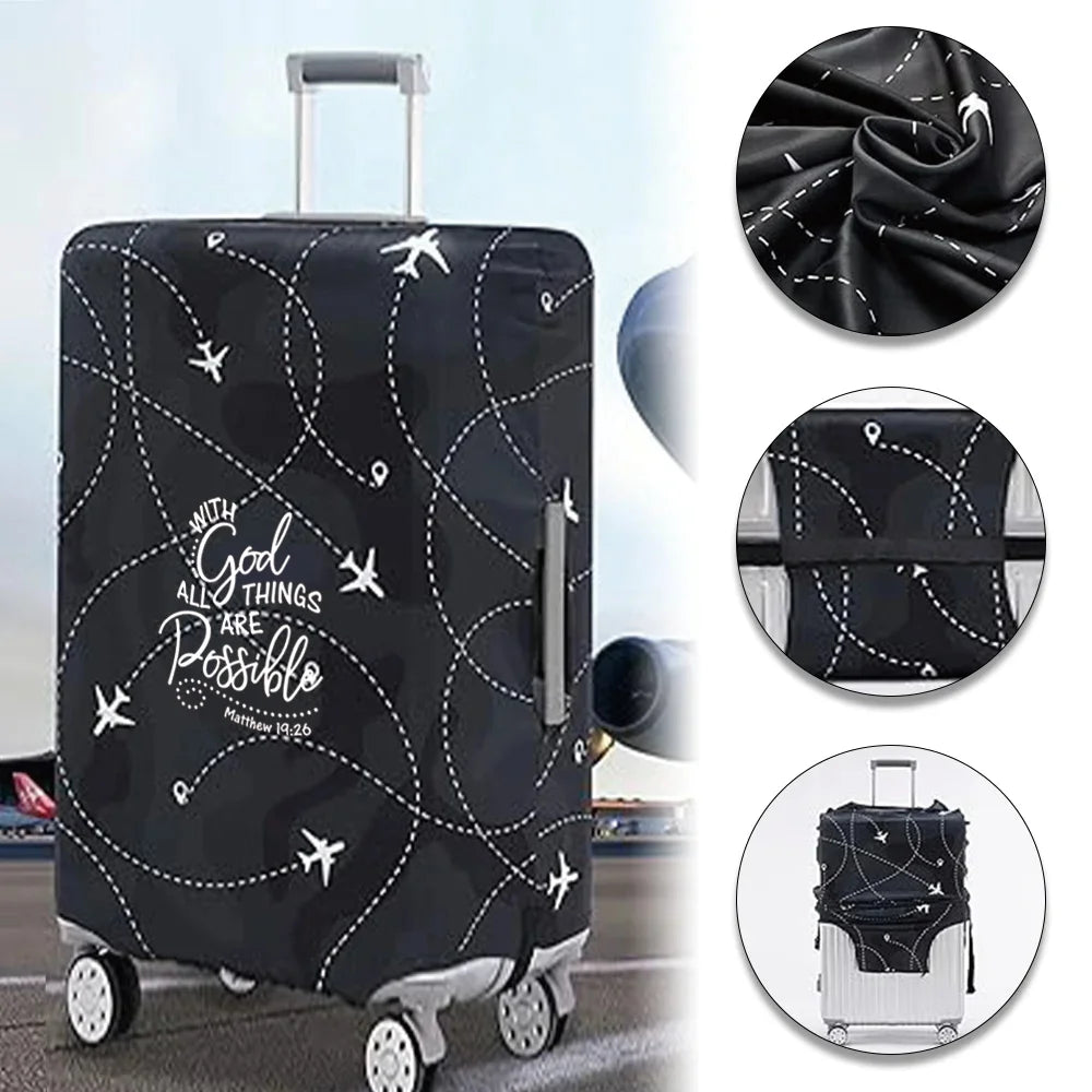 Luggage Cover Travel Suitcase Protective Cover Jesus Series Dust-Proof Thickened Elastic Fabric for 18-32inch Baggage Case