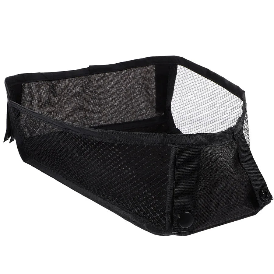 Stroller Bottom Organizer Bag Universal Mesh Three-dimensional Tissue Toy Storage Basket with Hard Board Stroller Accessories