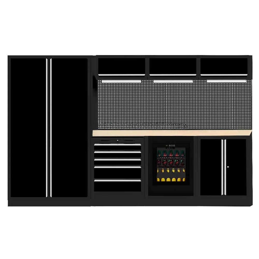 #Workshop Tool Cabinets System With Lockable Drawers Metal Workshop Tool Cabinet Workbench Combination