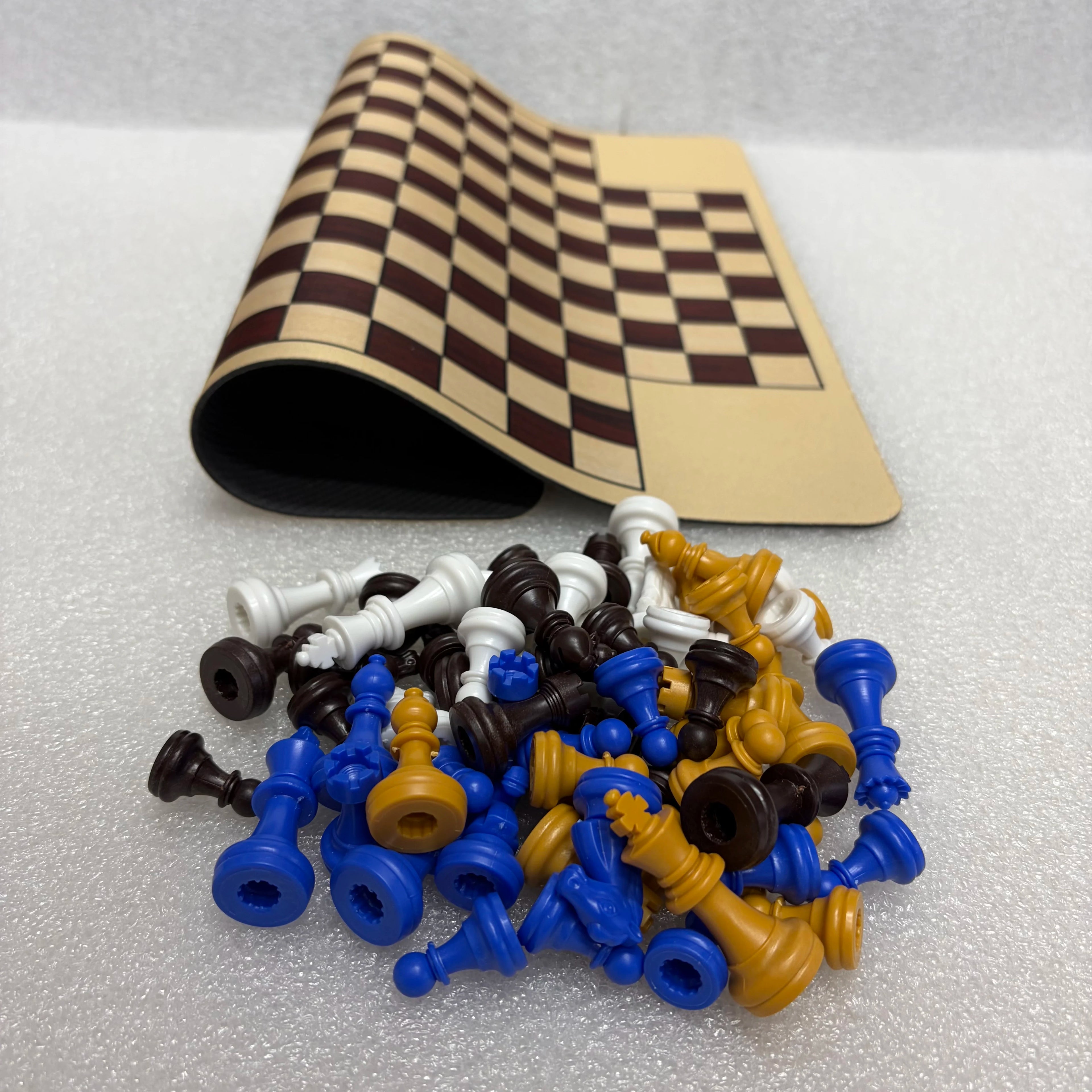 4 Players Chess Classic Board Game Chess Game with 4 Color (16 Pieces per Color ) 64 Pieces Total Paired with a Game Mat