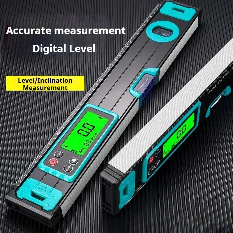 Household Level Ruler High-precision Magnetic Measuring Tool Multi-functional LCD Display Horizontal Ruler Portable Gauging Tool