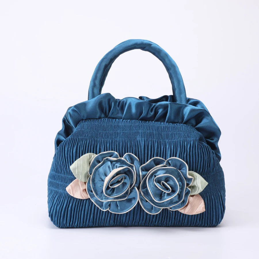 New style women's bag - mini bag - Xiao Xiang lady's flower bag - wallet - silk fabric bag - mobile phone bag