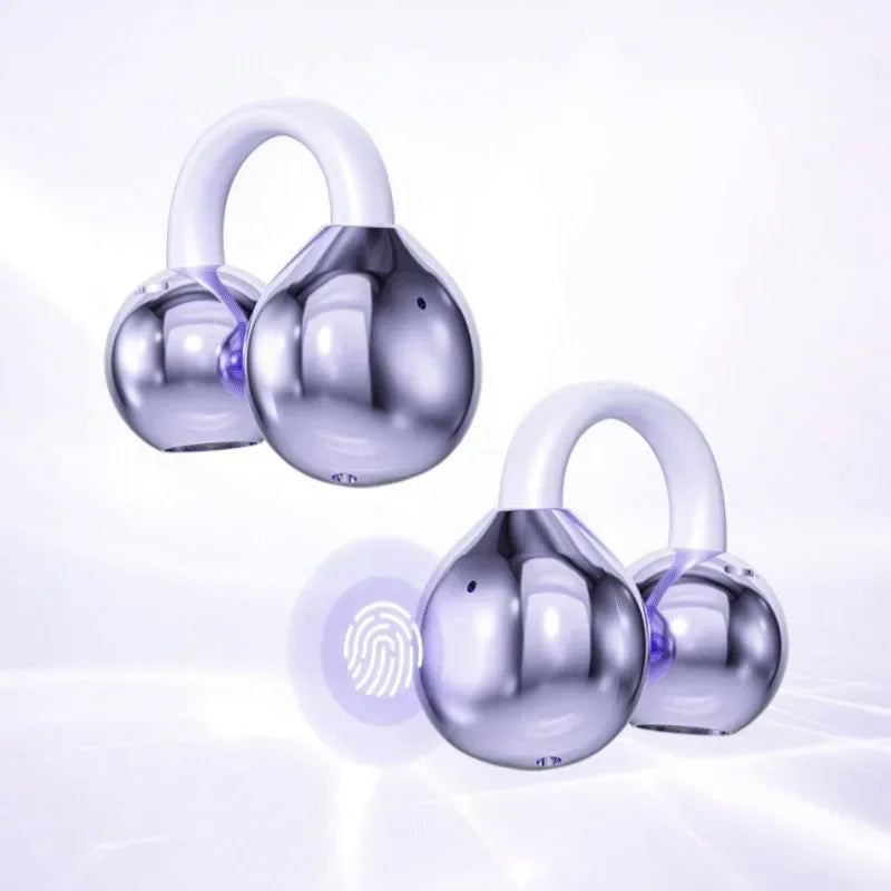 Origin Wireless Earphones Bluetooth Earbuds Clip on Ear HIFI Music Headphones for Smartphone Sport Power Display Compact Headset