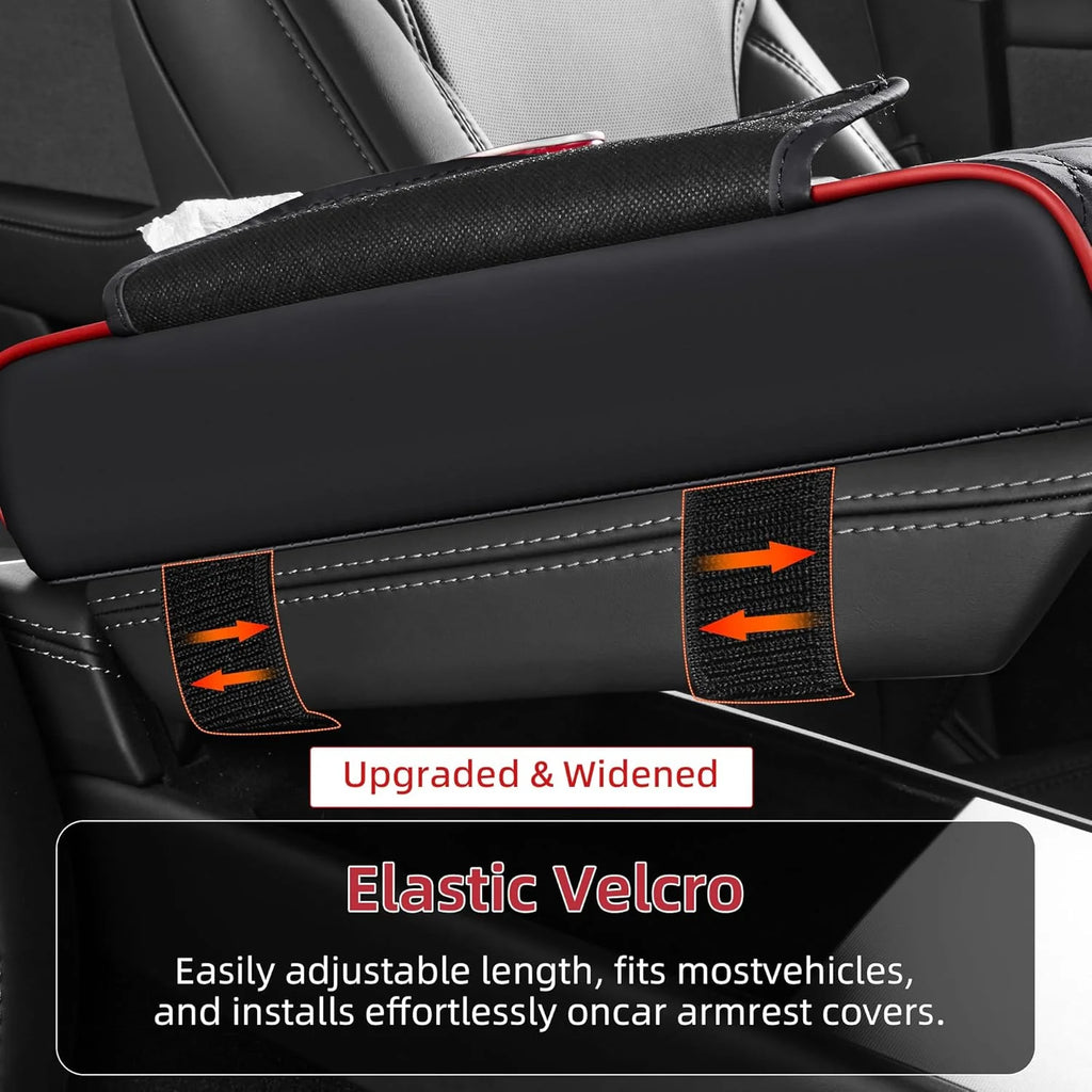 5 in 1 Middle Console Storage Box with Cup Holder Car Armrest Cushion Pad with Tissue Box Luxury Waterproof Interior Accessory