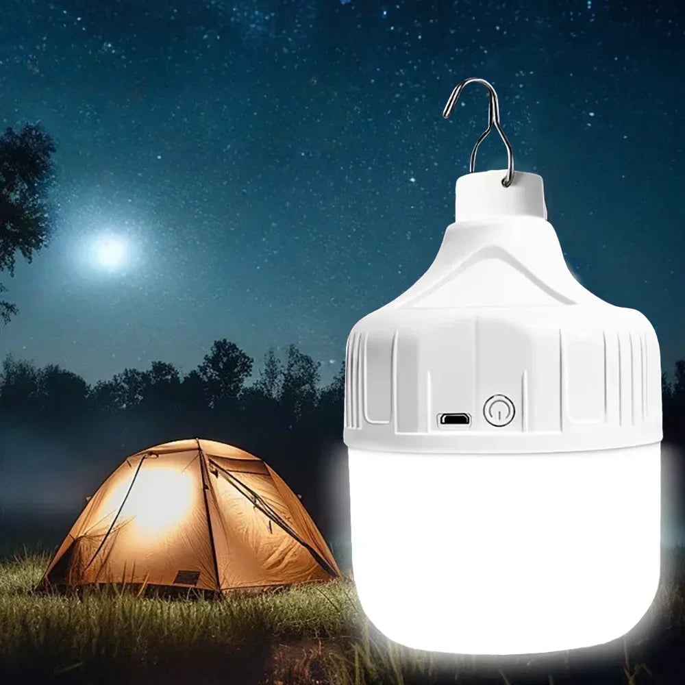 Emergency Light Portable USB Rechargeable LED Camping Light Bulb Super Bright Outdoor Camping Lamp Fishing BBQ Tents Night Light