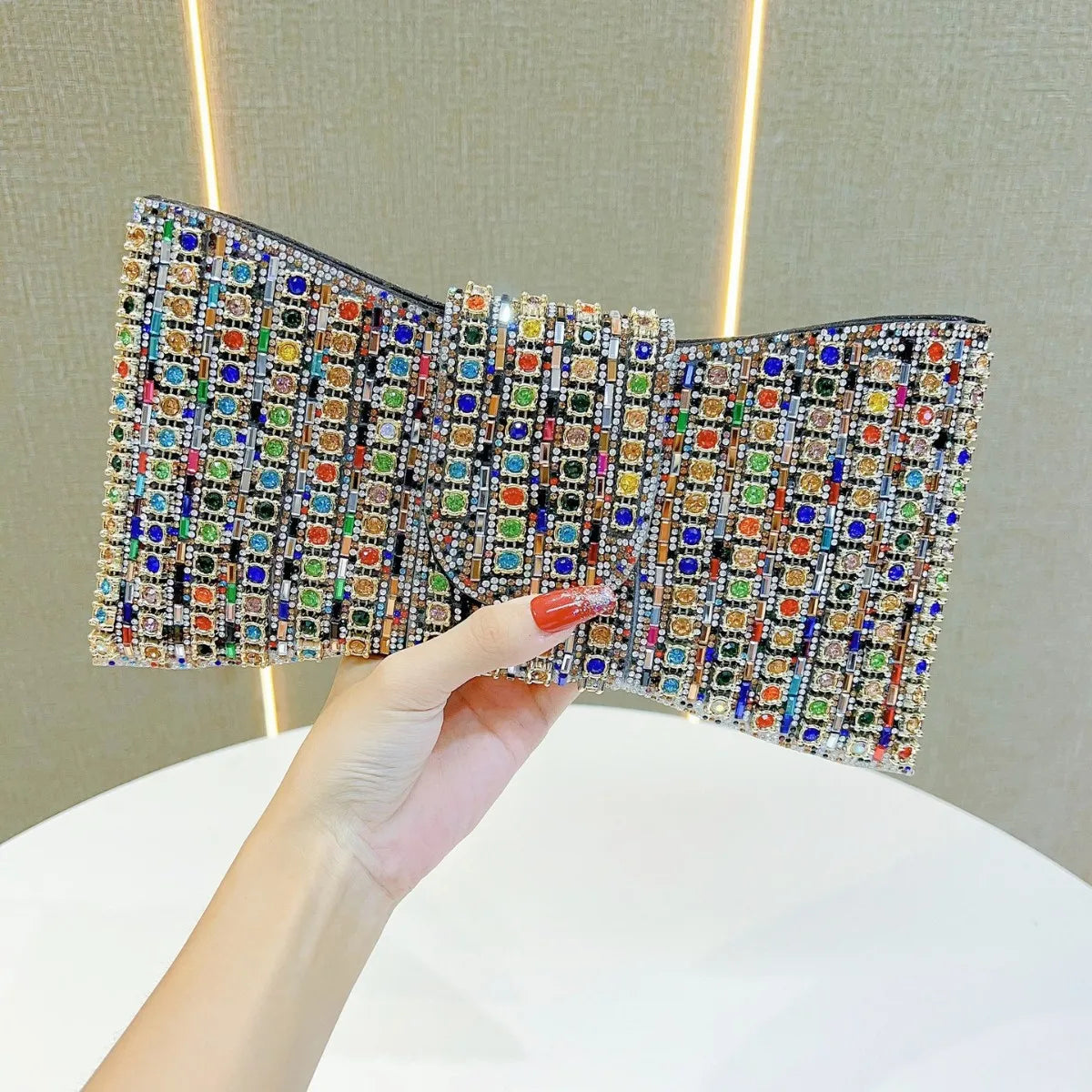 New Luxury Diamond Clutch Bag Women Retro Shoulder Bag Small Evening Purse Dinner Bag