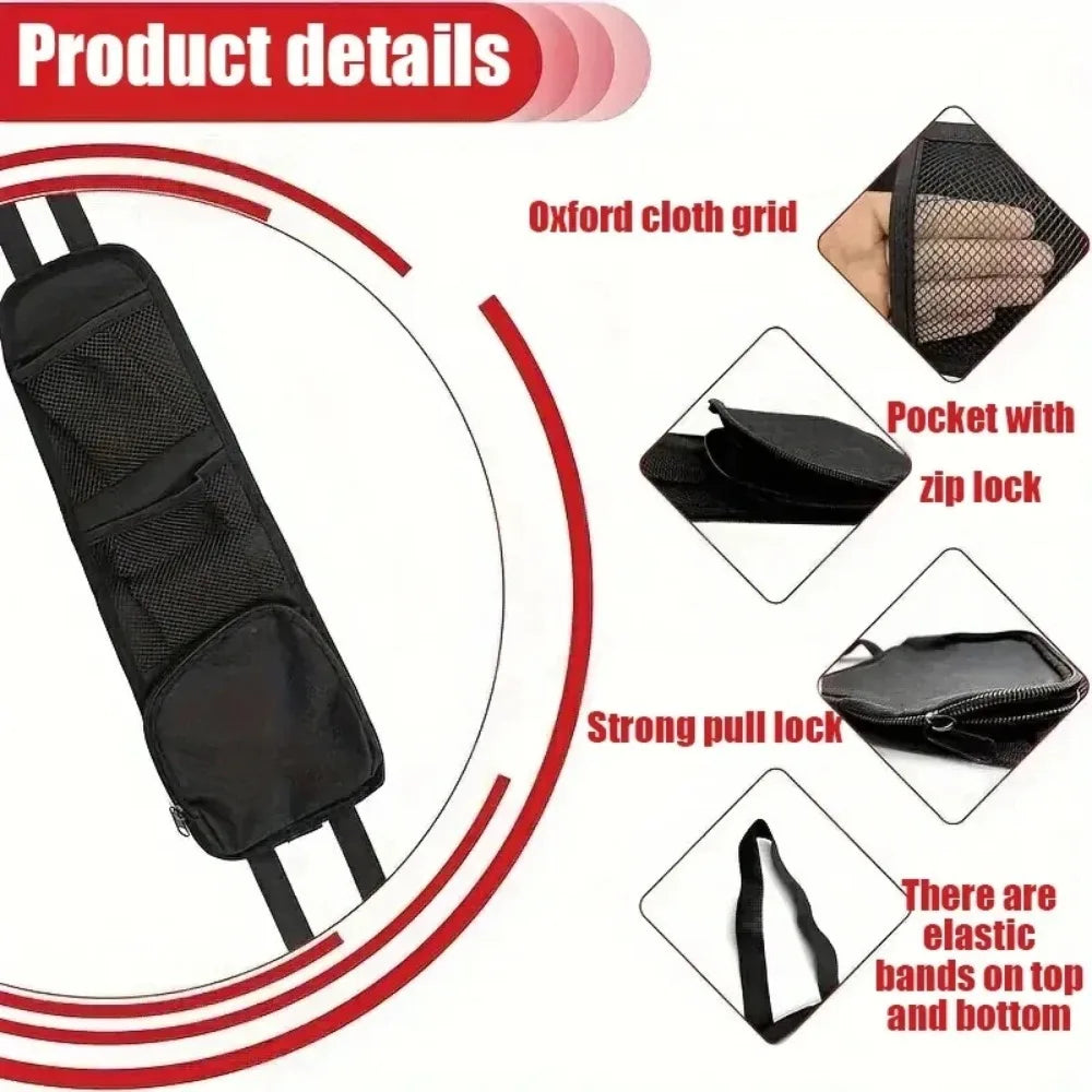 1pcs Car Seat Back Hanging Bag Oxford Cloth Waterproof Thermal Pressure Resistant Handle Side Storage Bag Vehicle Compression
