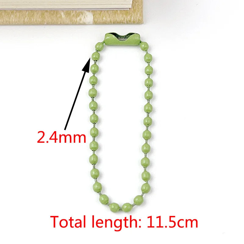 10 Colors 11.5cm 50-200piece 2.4mm Baking Paint Metal Bead Chain Round Wave Chain Handmade DIY Tag Keychain Toy Pendant Material